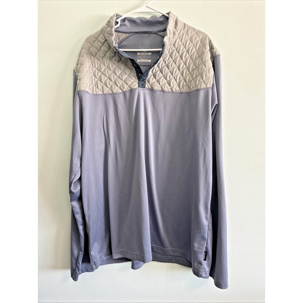 Swannies Golf snap 1/4 snap‎ button pullover Gray quilted two tone Mens 2XL